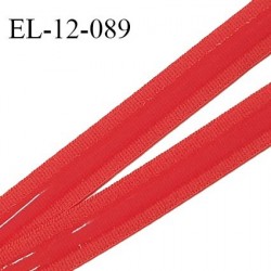 Elastique 12 mm anti-glisse haut de gamme couleur corail flashy fabriqué en France prix au mètre