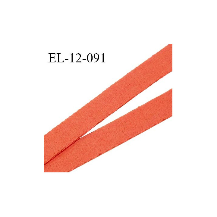 Elastique 12 mm lingerie et bretelle haut de gamme fabriqué en France couleur orange pastel largeur 12 mm prix au mètre