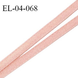 Elastique 4 mm fin spécial lingerie élastique souple style velours couleur rose poudré fabriqué en France prix au mètre
