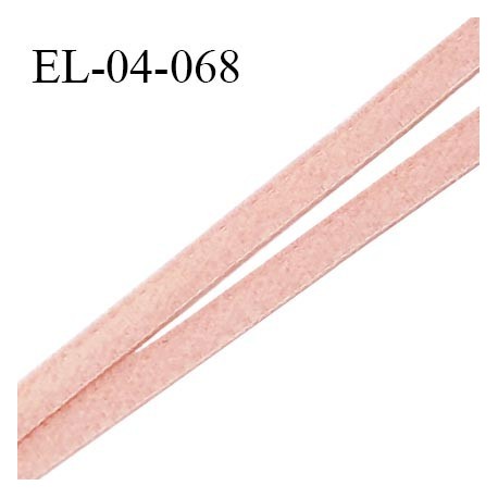 Elastique 4 mm fin spécial lingerie élastique souple style velours couleur rose poudré fabriqué en France prix au mètre