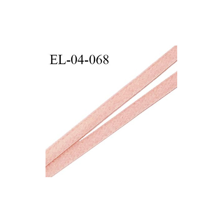 Elastique 4 mm fin spécial lingerie élastique souple style velours couleur rose poudré fabriqué en France prix au mètre