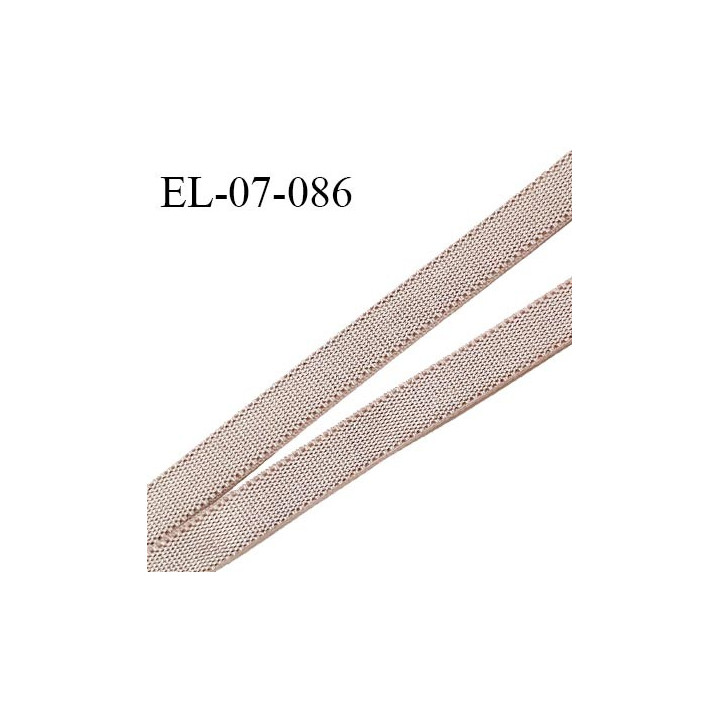 Elastique 7 mm lingerie et couture couleur taupe clair brillant haut de gamme Fabriqué en France largeur 7 mm prix au mètre