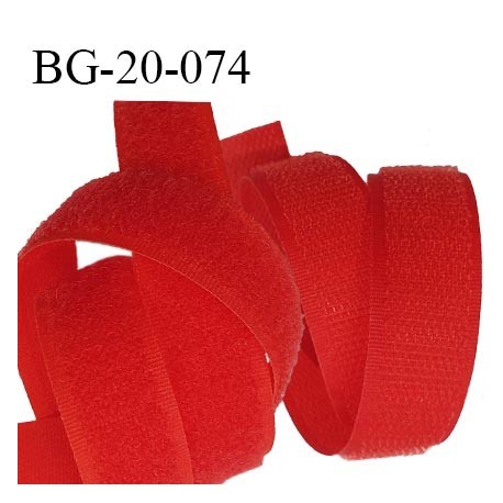 Scratch type velcro 20 mm à coudre couleur rouge prix au mètre pour les 2 faces velours et crochet largeur 20 mm