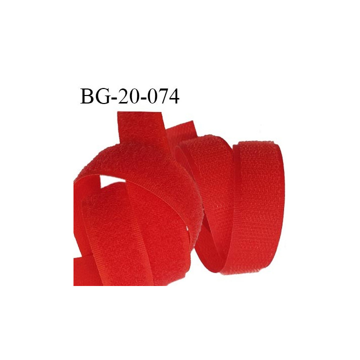 Scratch type velcro 20 mm à coudre couleur rouge prix au mètre pour les 2 faces velours et crochet largeur 20 mm