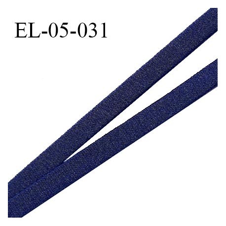 Elastique 5 mm lingerie haut de gamme fabriqué en France couleur bleu marine largeur 5 mm légèrement bombé prix au mètre