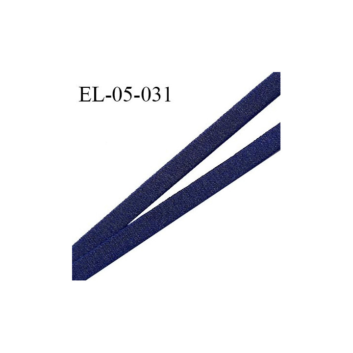 Elastique 5 mm lingerie haut de gamme fabriqué en France couleur bleu marine largeur 5 mm légèrement bombé prix au mètre