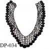 Devant plastron 30 cm col crochet perlé couleur noir largeur 30 cm hauteur 35 cm prix à l'unité