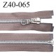 Fermeture zip 40 cm séparable couleur taupe zip glissière métal largeur 7 mm longueur 40 cm prix à l'unité