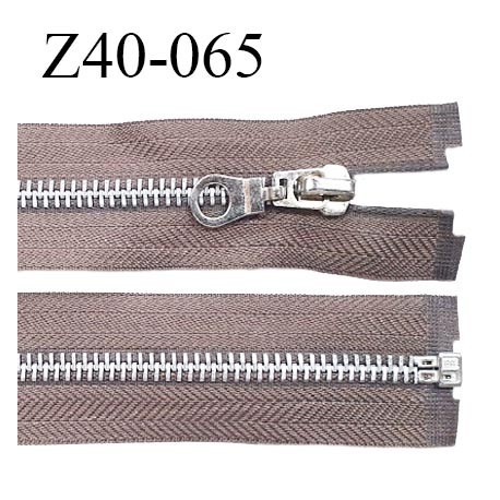 Fermeture zip 40 cm séparable couleur taupe zip glissière métal largeur 7 mm longueur 40 cm prix à l'unité
