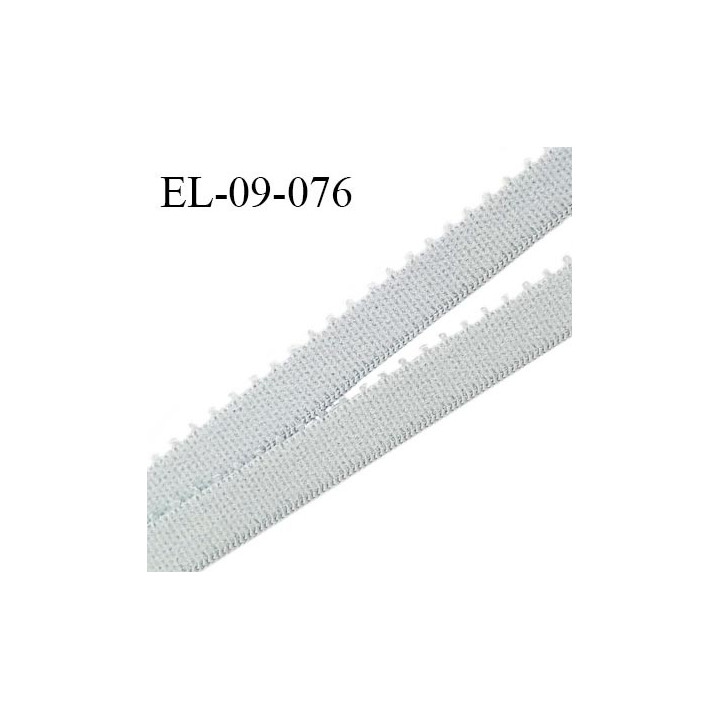 Elastique picot 9 mm lingerie couleur gris cristal largeur 9 mm haut de gamme Fabriqué en France prix au mètre