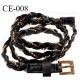 Ceinture 95 cm façon cuir tressé couleur noir avec bride perlée couleur or et boucle couleur or prix à l'unité