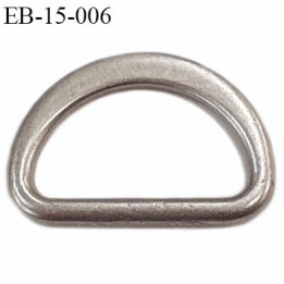 Boucle étrier 15 mm demi rond en métal style argent largeur extérieur 2 cm intérieur 1.5 cm  hauteur 13 mm