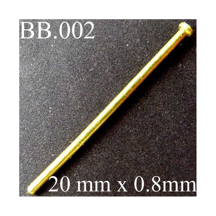 LE LOT DE 30 PIECES BICHE DE BERE clous épingle 20 millimètres par 0,8 millimètres POUR REPARER OU CREER VOS BIJOUX