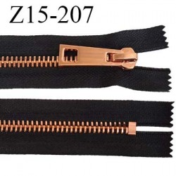 Fermeture 15 cm couleur noir non séparable zip glissière en métal métal couleur cuivre prix à l'unité