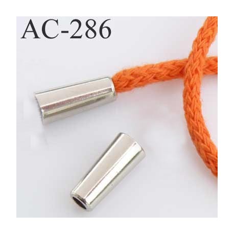 Déstockage arrêt cordon métal couleur chromé pour cordon de 5 mm ou moins de diamètre prix à l'unité