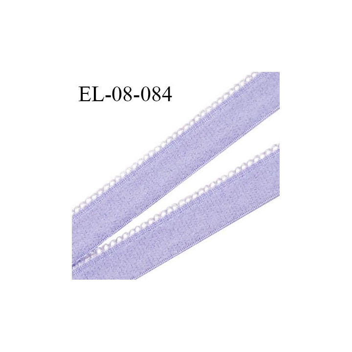 Elastique 8 mm lingerie haut de gamme couleur lavande fabriqué en France largeur 8 mm + 2 mm picots prix au mètre