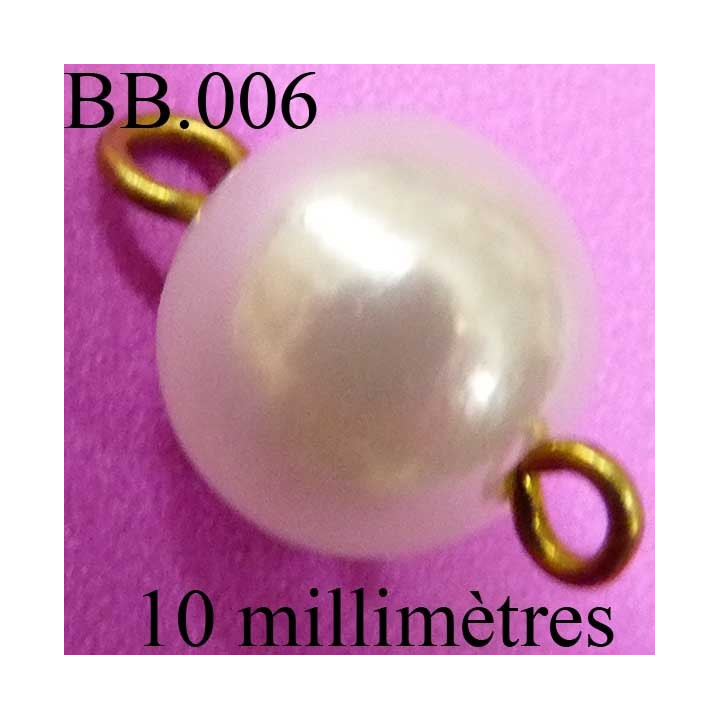 perle monté nacré diamètre 10 millimètres POUR REPARER OU CREER VOS BIJOUX BICHE DE BERE  