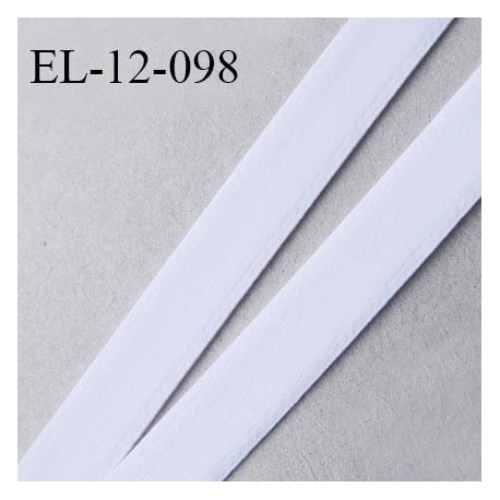 Elastique 12 mm lingerie et bretelle haut de gamme fabriqué en France couleur blanc doux au toucher largeur 12 mm prix au mètre