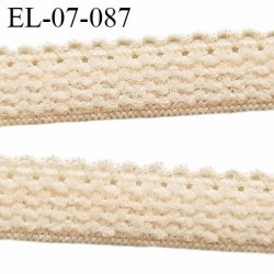 Elastique lingerie 7 mm + 2 mm picots couleur chair clair grande marque fabriqué en France largeur 7 mm + 2 prix au mètre