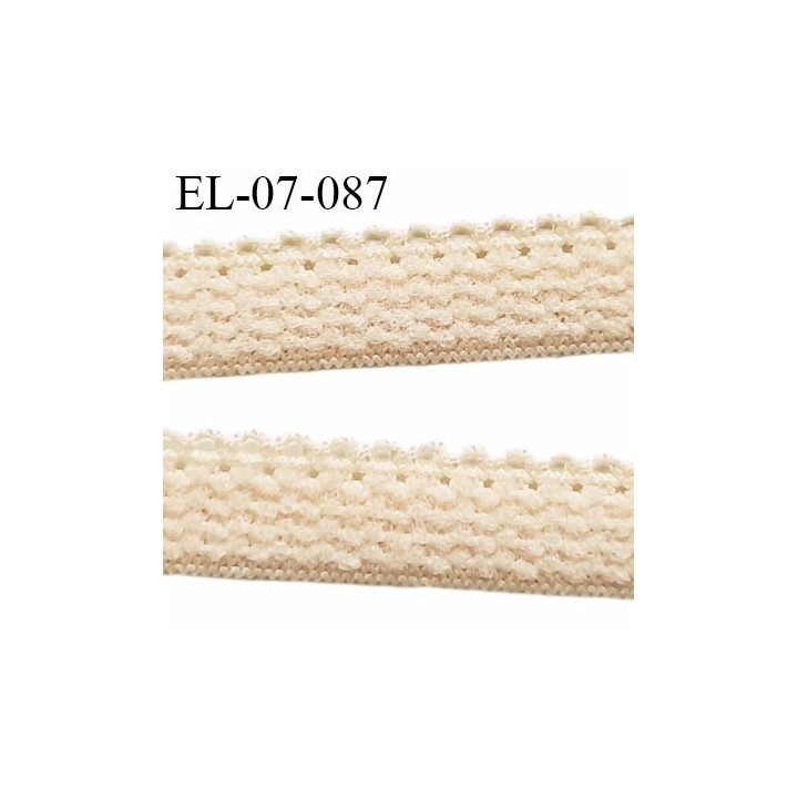 Elastique lingerie 7 mm + 2 mm picots couleur chair clair grande marque fabriqué en France largeur 7 mm + 2 prix au mètre