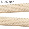 Elastique lingerie 7 mm + 2 mm picots couleur chair clair grande marque fabriqué en France largeur 7 mm + 2 prix au mètre