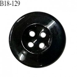 Bouton 18 mm pvc couleur noir brillant 4 trous diamètre 18 mm épaisseur 4 mm prix à l'unité