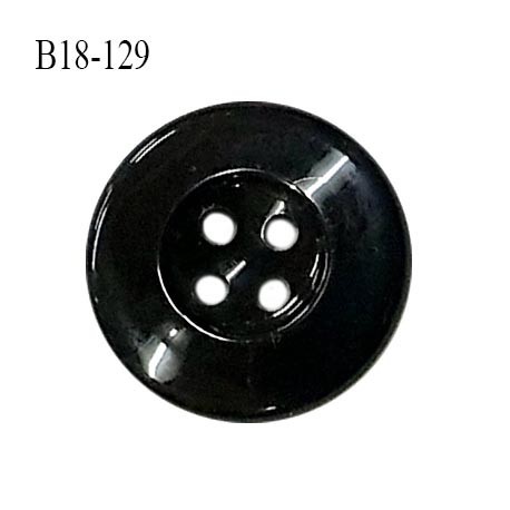 bouton 18 mm couleur noir brillant 4 trous diamètre 18 mm