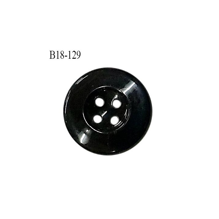 bouton 18 mm couleur noir brillant 4 trous diamètre 18 mm