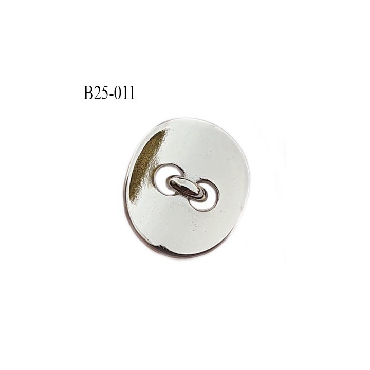 Bouton 25 mm en métal couleur chrome accroche avec un anneau largeur 22 mm hauteur 25 mm épaisseur 2.3 mm prix à l'unité