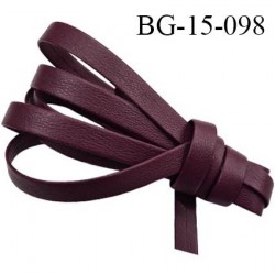 Biais galon ruban façon cuir recto verso superbe largeur 15 mm couleur bordeaux souple épaisseur 1.3 mm prix au au mètre