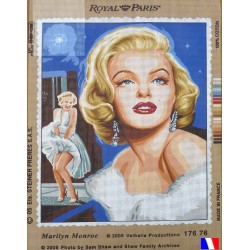 Canevas 45x60 marque ROYAL PARIS marilyne monroe dimension 45 centimètres par 60 centimètres 100 % coton