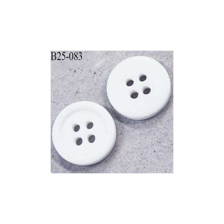 Bouton 25 mm  pvc 4 trous couleur naturel  épaisseur 4 mm  diamètre 25 mm prix à l'unité