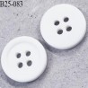 Bouton 25 mm pvc 4 trous couleur naturel épaisseur 4 mm diamètre 25 mm prix à l'unité