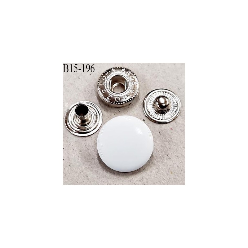 Boutons pression métal 11 mm couleur blanc