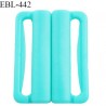 Boucle clip 25 mm attache réglette pvc spécial maillot de bain couleur bleu lagon prix à l'unité