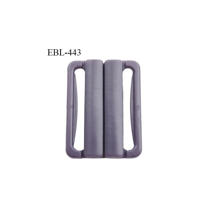 Boucle clip 25 mm attache réglette pvc spécial maillot de bain couleur prune parme clair prix à l'unité