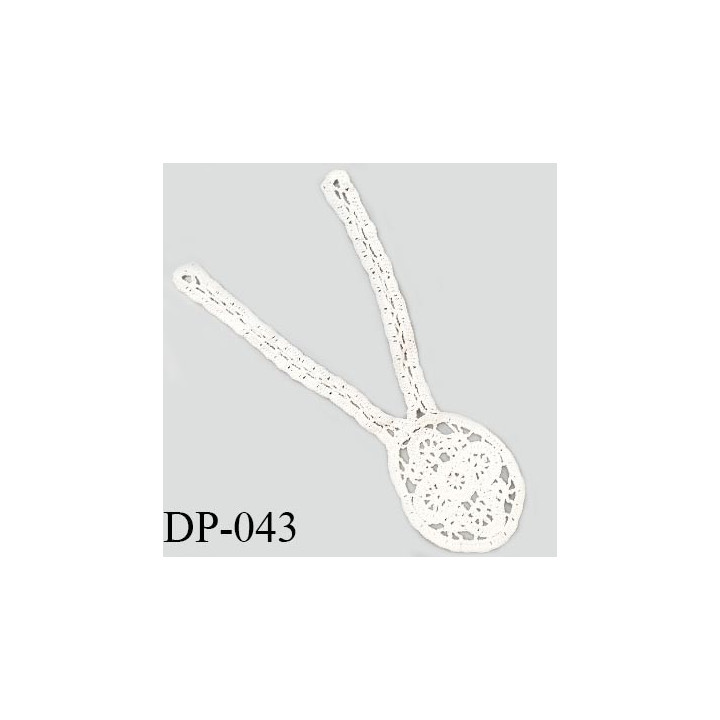 Devant plastron 21 cm col crochet coton couleur naturel largeur 21 cm hauteur 34 cm prix à l'unité