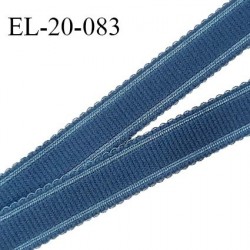 Elastique 20 mm bretelle et lingerie couleur bleu cyprès fabriqué en France pour une grande marque largeur 20 mm prix au mètre