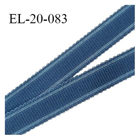 Elastique 20 mm bretelle et lingerie couleur bleu cyprès fabriqué en France pour une grande marque largeur 20 mm prix au mètre