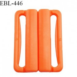 Boucle clip 25 mm attache réglette pvc spécial maillot de bain couleur orange prix à l'unité