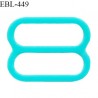 Réglette 18 mm de réglage de bretelle pour soutien gorge et maillot de bain en pvc couleur bleu vert prix à l'unité