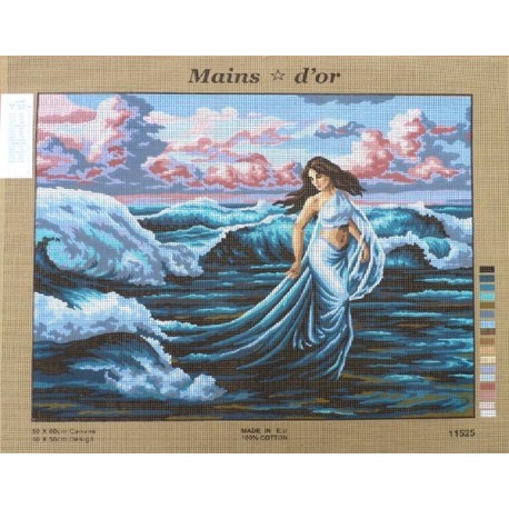 Canevas à broder 50 x 60 cm marque MAINS D'OR thème "aphrodite sortant des eaux"