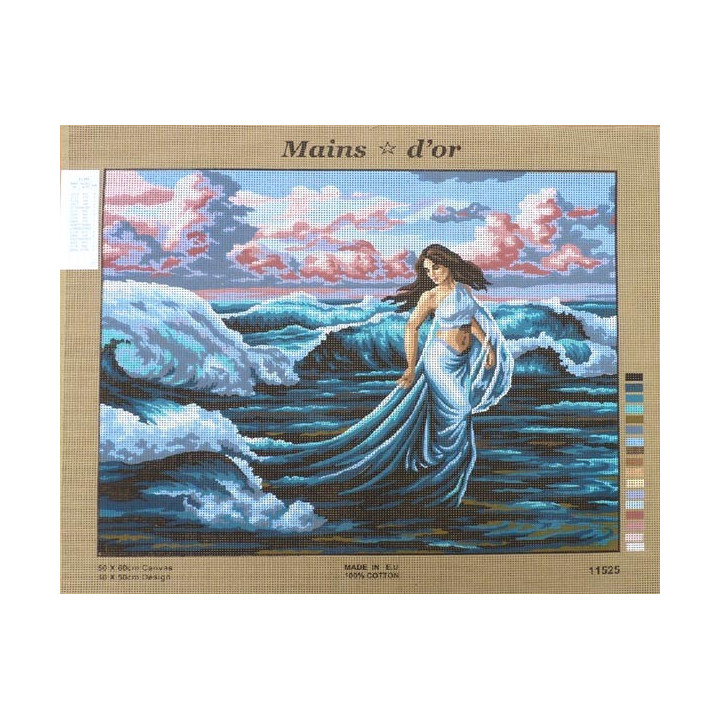 Canevas à broder 50 x 60 cm marque MAINS D'OR thème "aphrodite sortant des eaux"