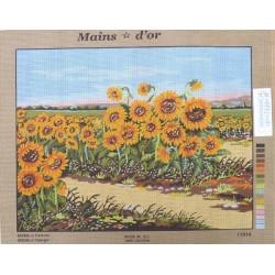 Canevas à broder 50 x 60 cm marque MAINS D'OR thème "les tournesols"