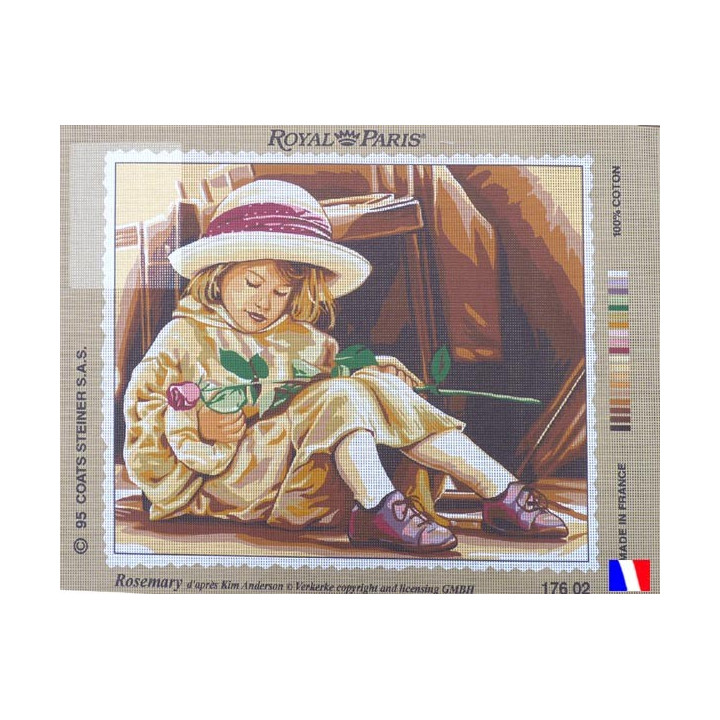 Canevas à broder 45 x 65 cm marque ROYAL PARIS thème Rosemary par Kim ANDERSON made in France