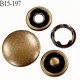 bouton pression à griffe métal couleur laiton ancien 5 griffes diamètre 15 mm ensemble de 4 pièces par bouton