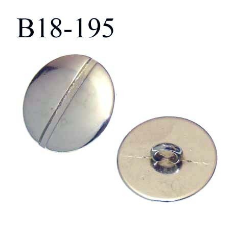 bouton 18 mm couleur chromé brillant en métal accroche avec un anneau au dos diamètre 18 mm