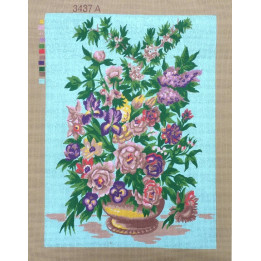 Canevas à broder 50 x 60 cm  thème LE BOUQUET