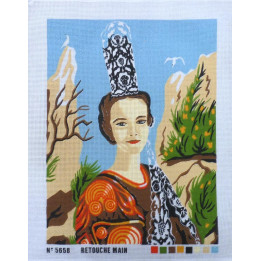 Canevas à broder 50 x 60 cm  thème LA COIFFE BRETONNE
