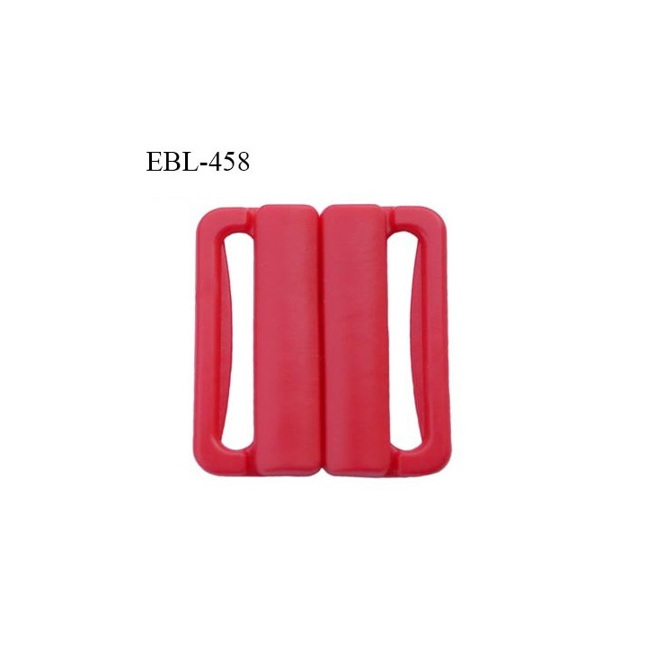 Boucle clip 20 mm attache réglette pvc spécial maillot de bain couleur rouge haut de gamme prix à l'unité